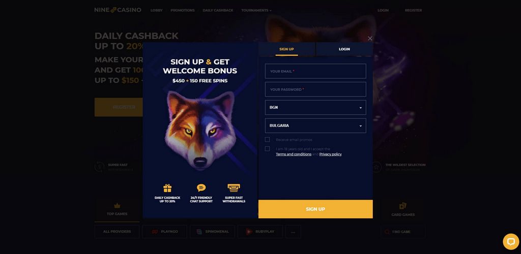 NineCasino : Le site de casino